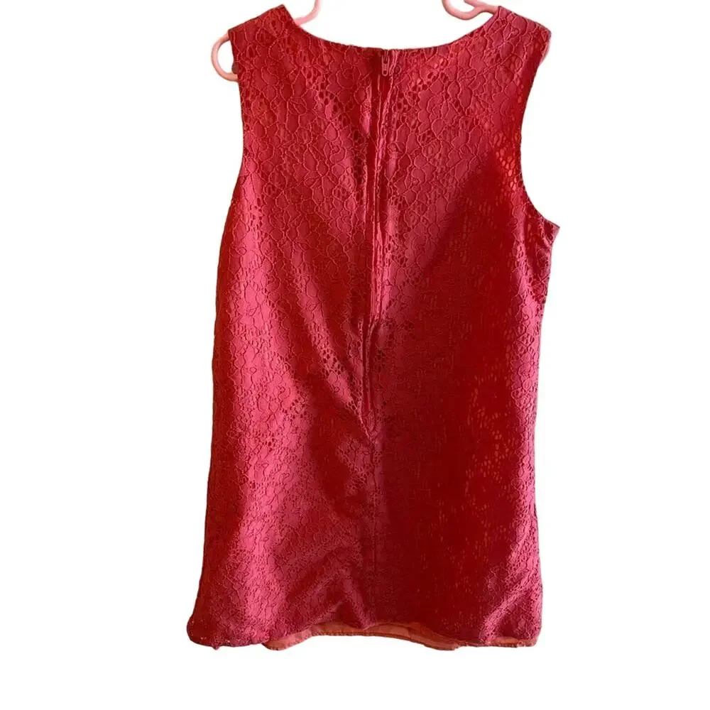 Children’s‎ Place Coral Pink Sleeveless Lined Lace Girl’s Dress Size 14 - Picture 2 of 5